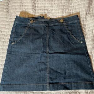 LOFT Indigo Mini Skirt with Button Accents